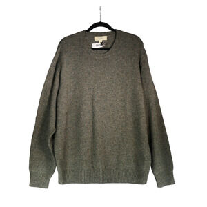 Cabela's Mens XL Marled Green Gray Wool Blend Sweater Holiday Ski Oversized